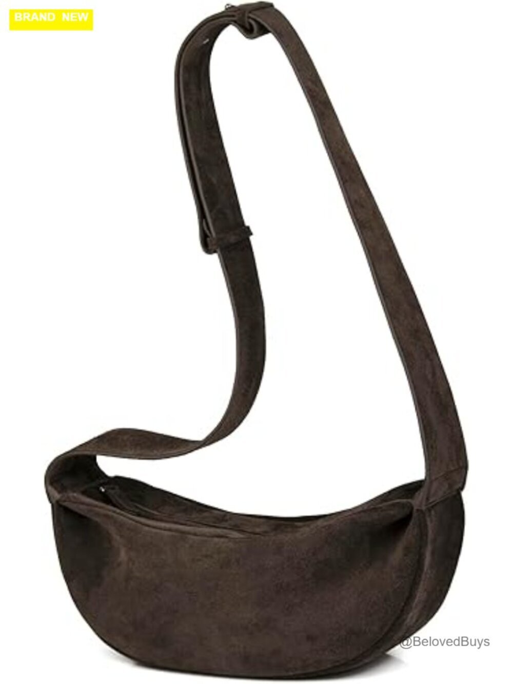 Premium Suede Leather Crossbody Sling Hobo Bag with Wide Strap